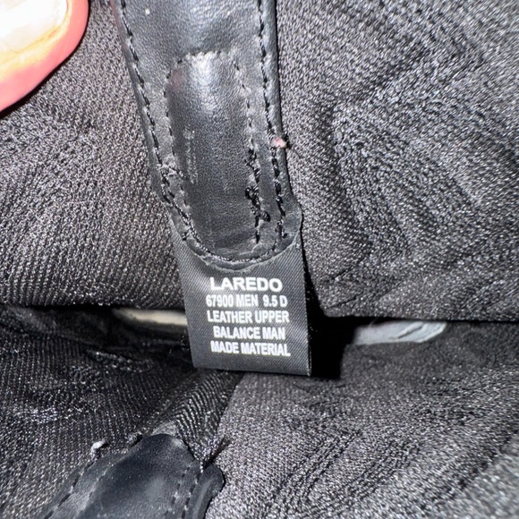 Laredo Men’s 9.5D #67900 Black Upper Leather Cowboy Boots Preowned - Picture 10 of 16